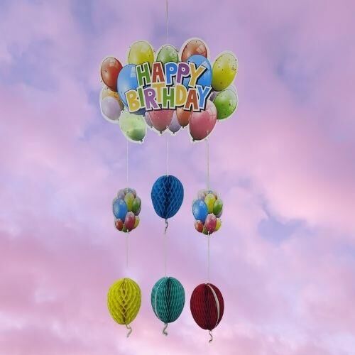 AVİZE SÜS PETEK BALONLU HAPPY BIRTHDAY