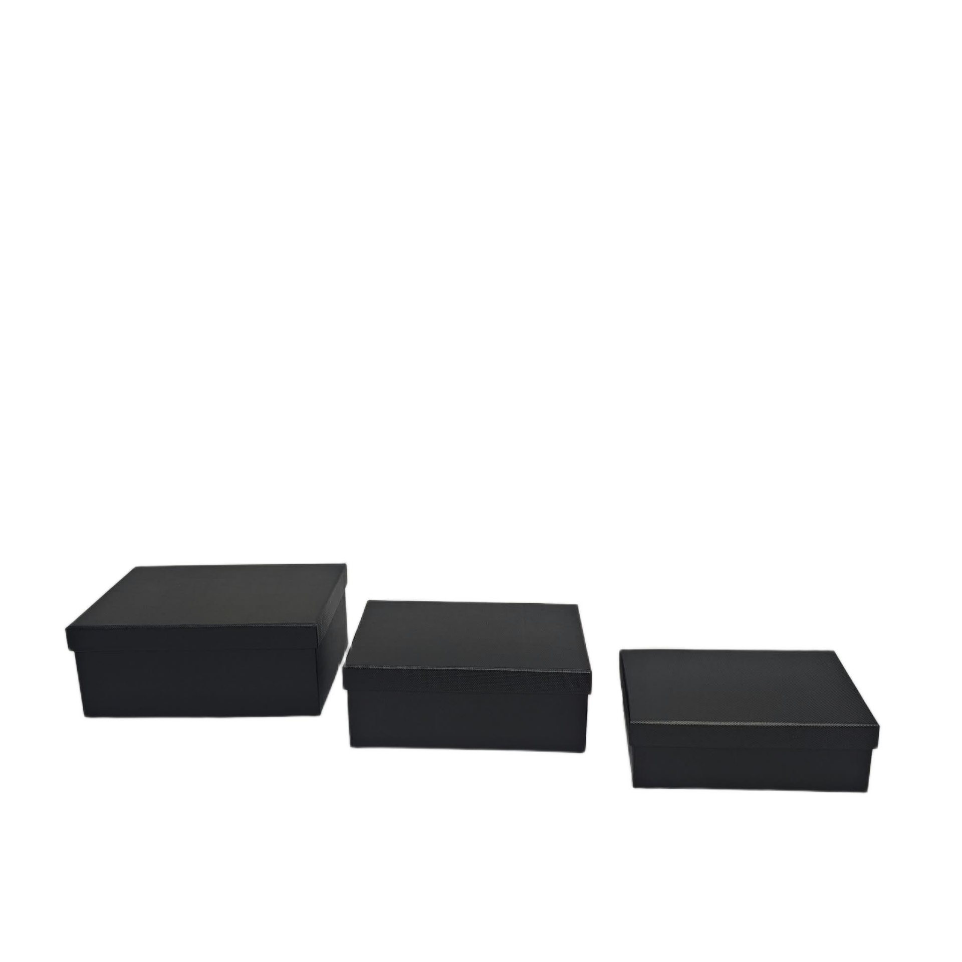 KUTU DİKDÖRTGEN KABARTMALI 3 LÜ 26*14*8 SİYAH