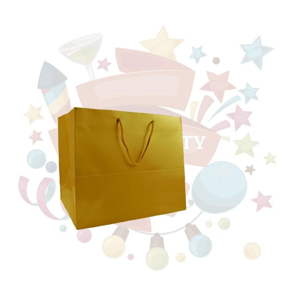 ÇANTA KARTON SELOFANLI PASTANE BOYU ALTIN 10 LU