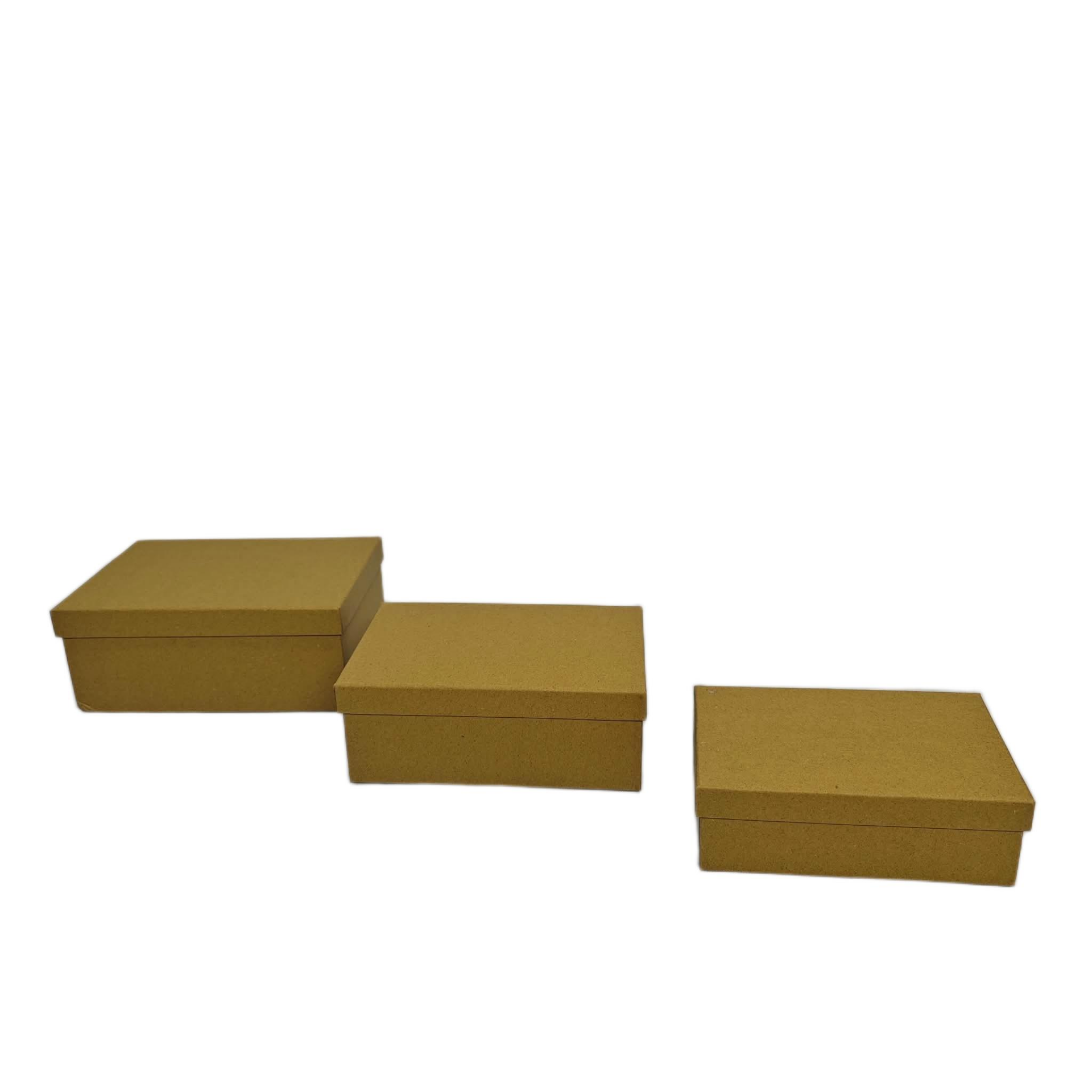 KUTU DİKDÖRTGEN KABARTMALI 3 LÜ 26*14*8 KRAFT