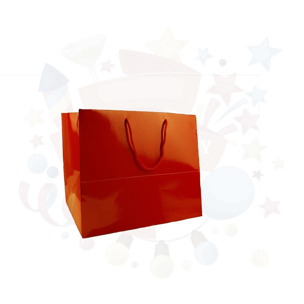 ÇANTA KARTON SELOFANLI PASTANE BOYU KIRMIZI 10 LU