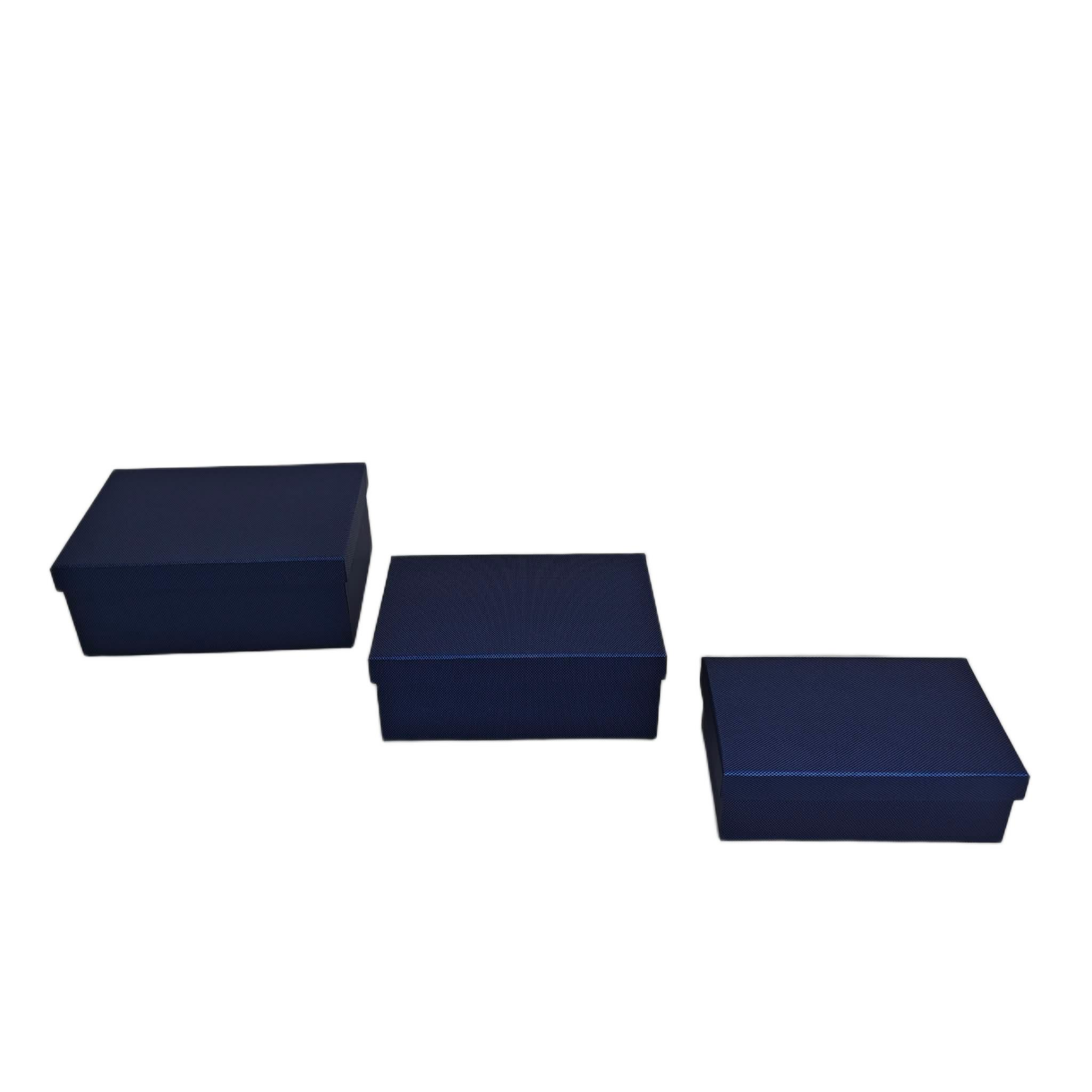 KUTU DİKDÖRTGEN KABARTMALI 3 LÜ 26*14*8 MAVİ