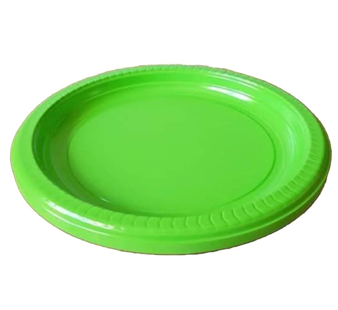 TABAK PLASTİK DÜZ RENKLİ 22cm.25'Lİ YEŞİL