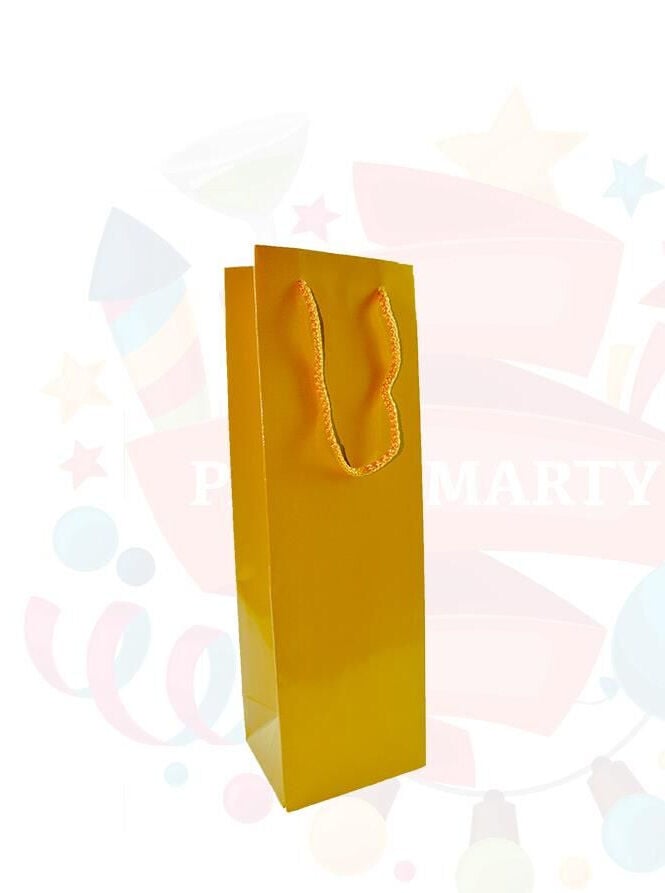 ÇANTA KARTON SELOFANLI ŞİŞELİK 12*38cm ALTIN 10'LU