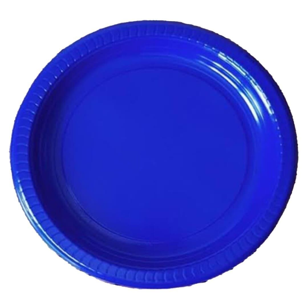 TABAK PLASTİK DÜZ RENKLİ 22cm.25'Lİ LACİVERT