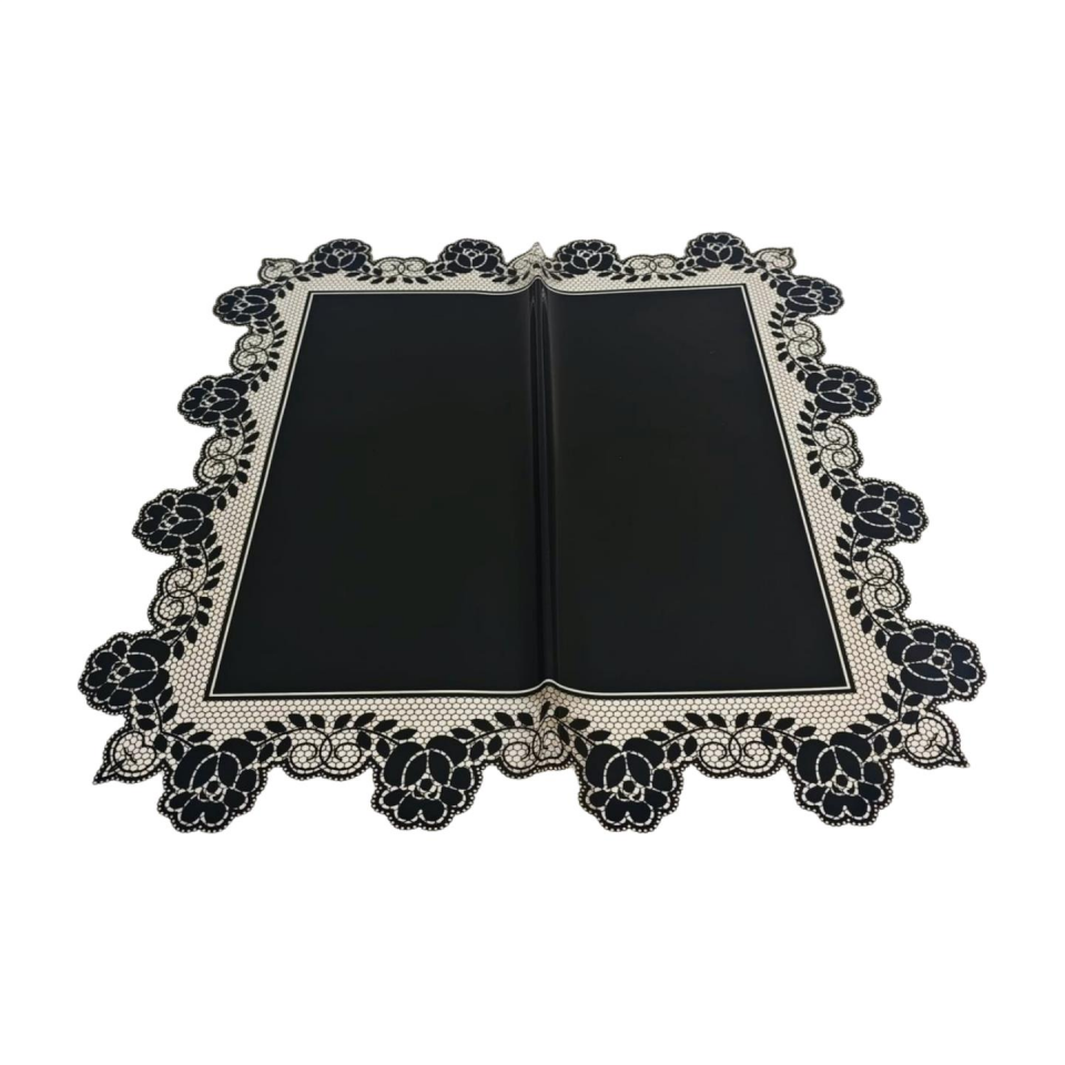 BUKETLİK PP ŞEFFAF DANTEL ÇİÇEKLİ 60*60