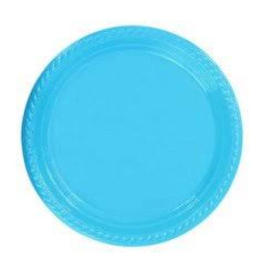 TABAK PLASTİK DÜZ RENKLİ 22cm.25'Lİ MAVİ