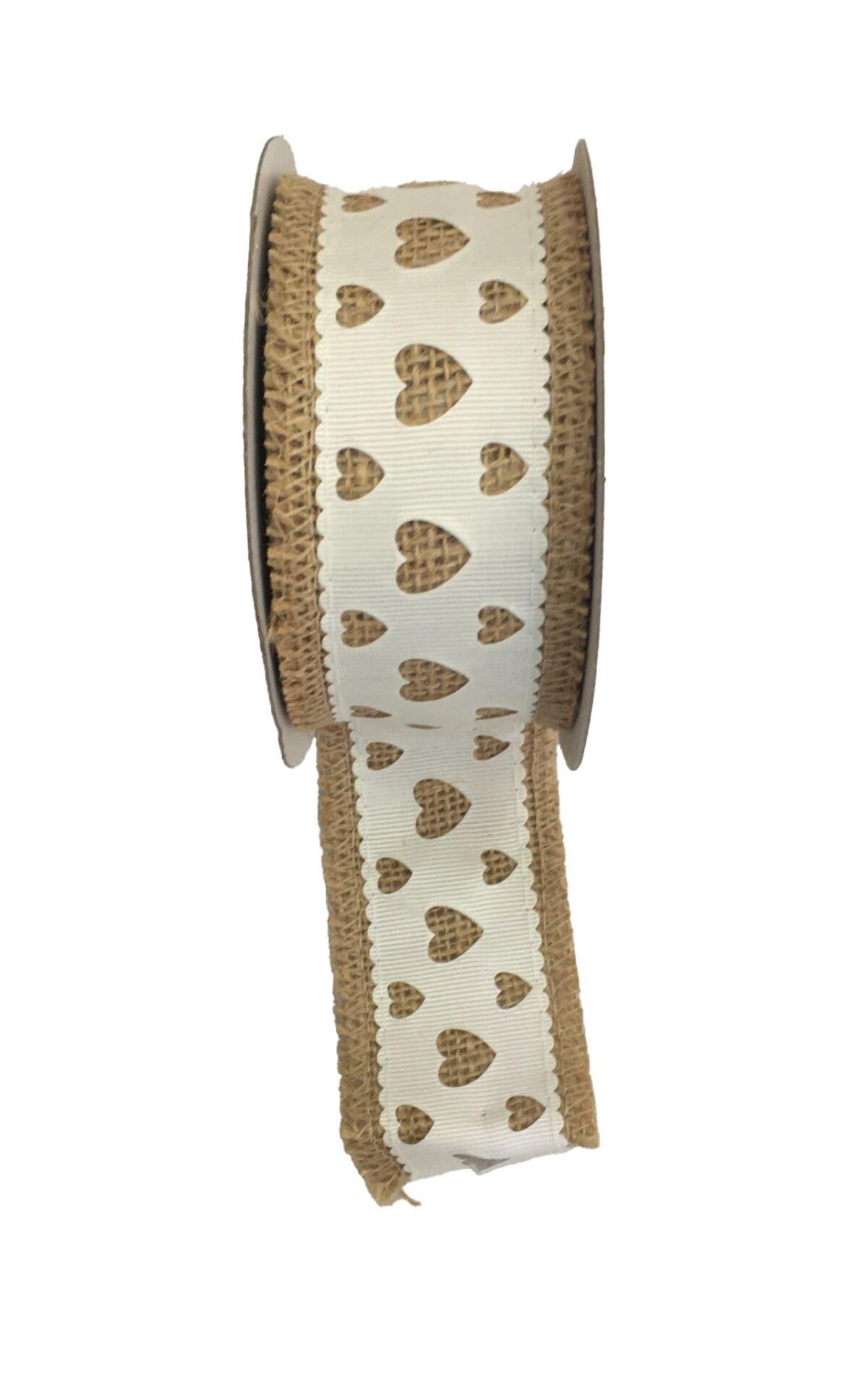 KURDELE JÜT KALP DESENLİ 5 CM 5 MT