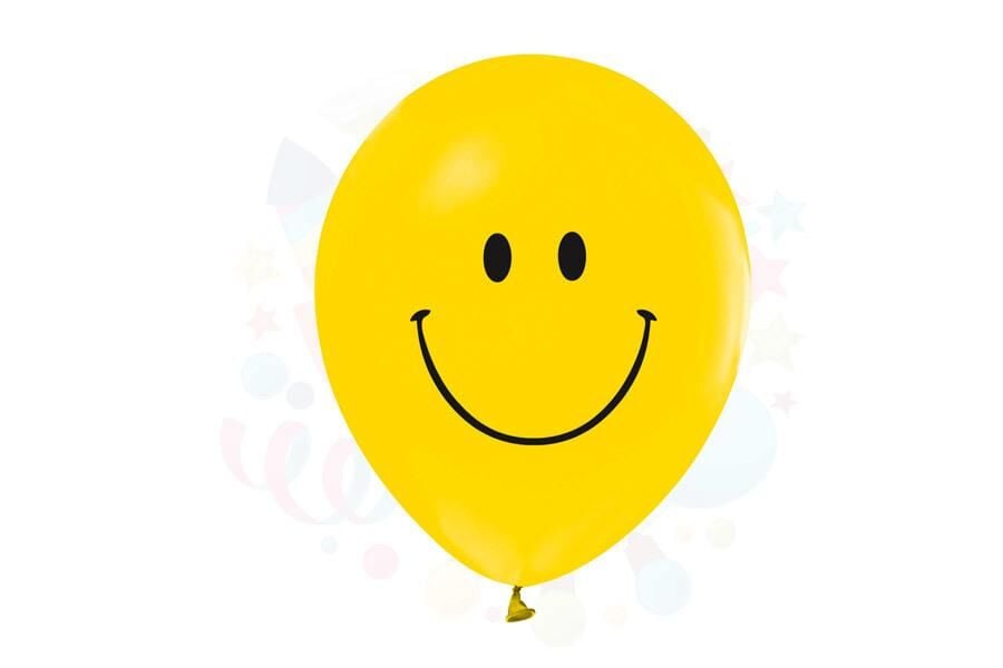 BALON BASKILI GÜLENYÜZ SARI 100'LÜ