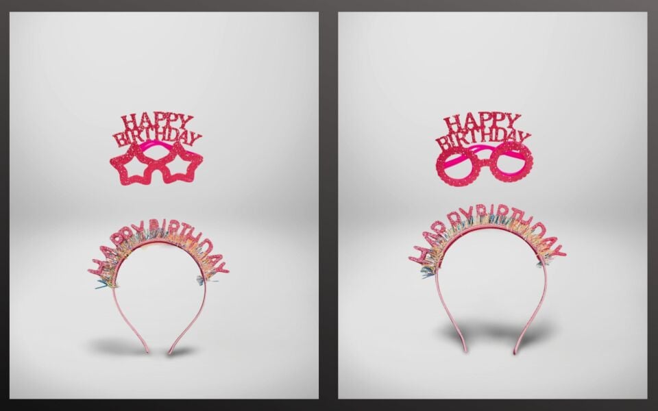 HAPPY BIRTHDAY YAZILI TAÇ GÖZLÜK  PEMBE