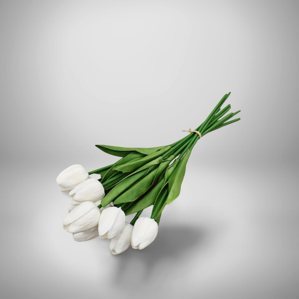 YAPAY ÇİÇEK LALE 10 LU BEYAZ