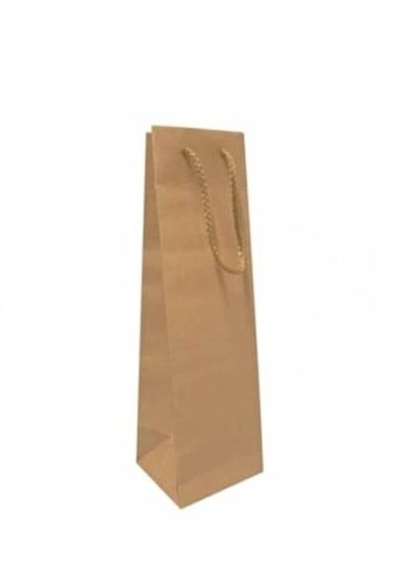 ÇANTA KRAFT İP SAPLI ŞİŞELİK 12*38 10'LU