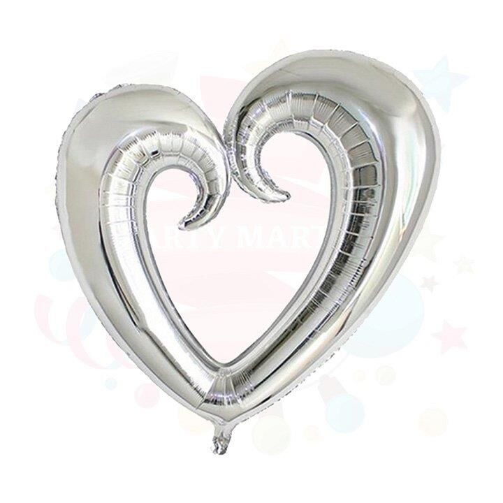 FOLYO BALON İÇİ BOŞ KALP BÜYÜK 30'' GÜMÜŞ