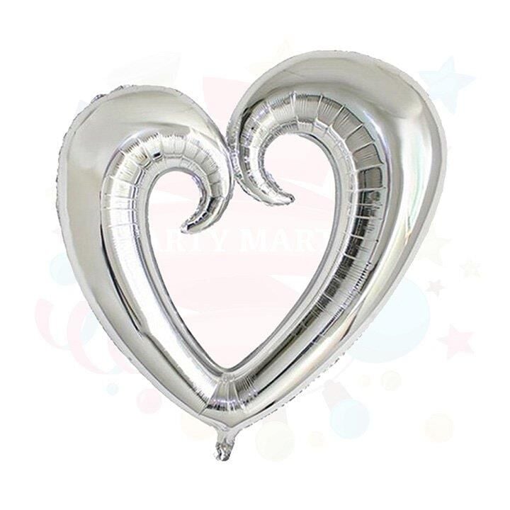 FOLYO BALON İÇİ BOŞ KALP BÜYÜK 30'' GÜMÜŞ