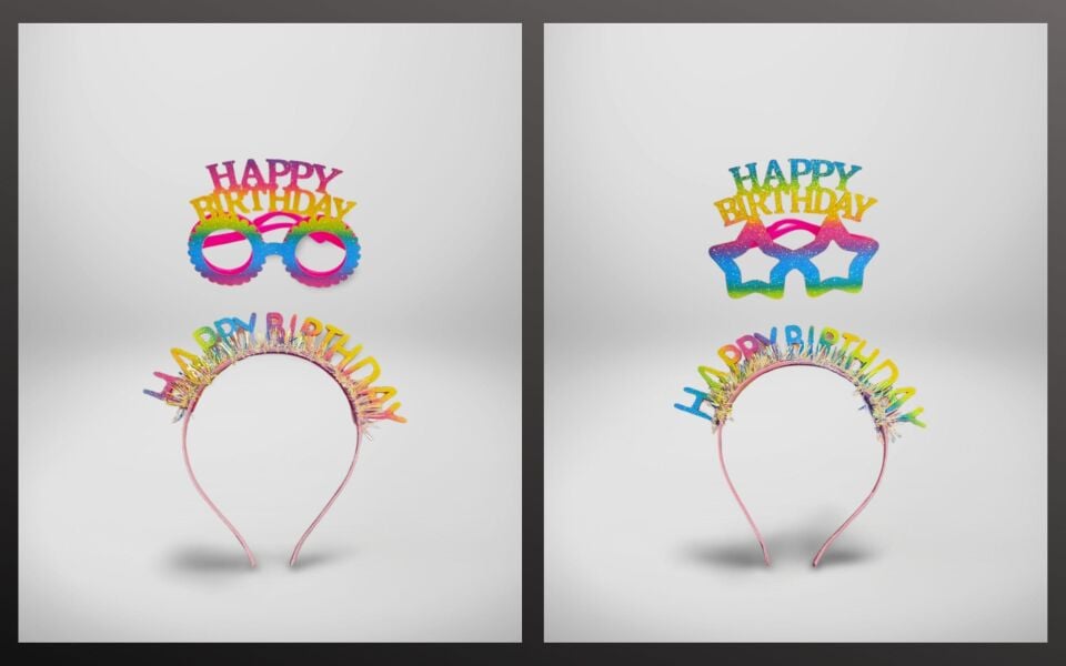 HAPPY BIRTHDAY YAZILI TAÇ GÖZLÜK  GÖKKUŞAĞI