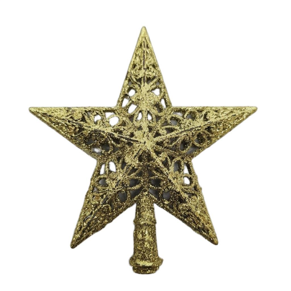 AĞAÇ SÜSÜ TEPELİK YILDIZ 15 CM ALTIN