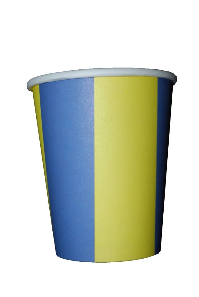 BARDAK KARTON SARI LACİVERT  8 Lİ