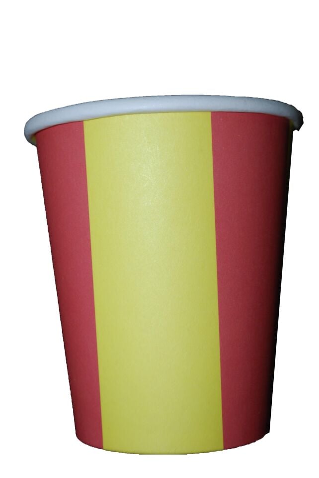 BARDAK KARTON SARI KIRMIZI  8 Lİ