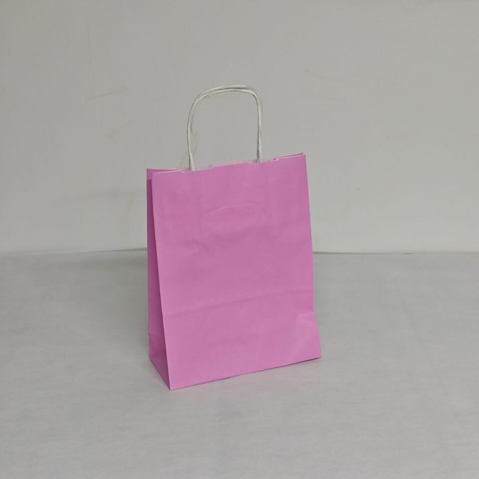 ÇANTA B.KRAFT BÜKÜM SAPLI PEMBE 18*24 CM 25 Lİ