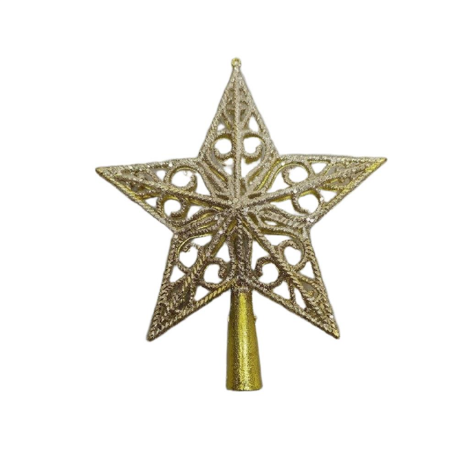 AĞAÇ SÜSÜ TEPELİK YILDIZ 19 CM ALTIN