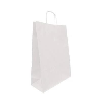 ÇANTA B.KRAFT BÜKÜM  SAPLI BEYAZ 32*41 cm 25 Lİ