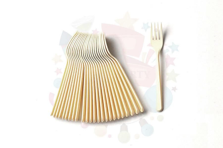 ÇATAL PLASTİK RENKLİ 25'Lİ KREM