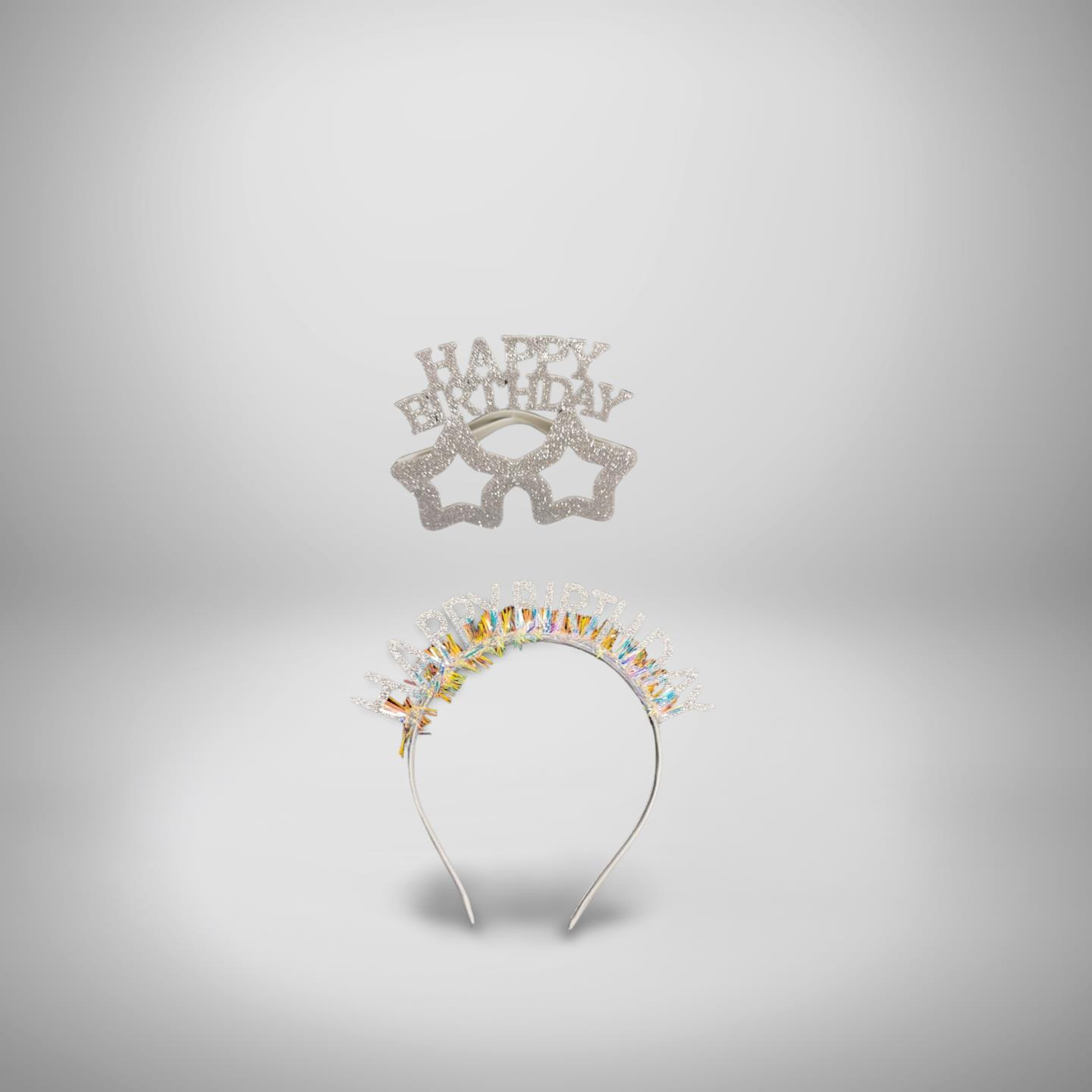 HAPPY BIRTHDAY YAZILI TAÇ GÖZLÜK  GÜMÜŞ