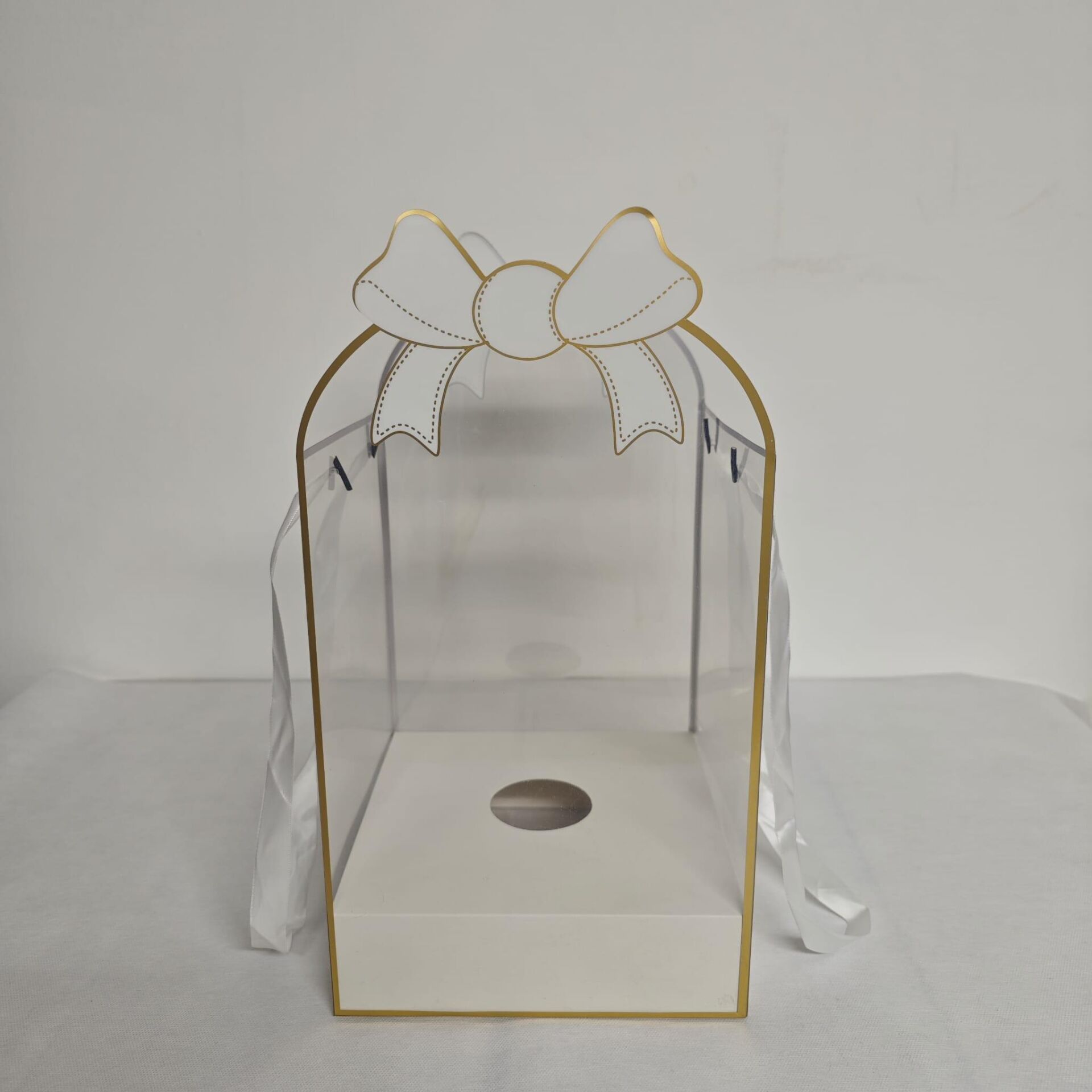 GÜL KUTUSU ASETATLI 21.5*21.5*41 BEYAZ