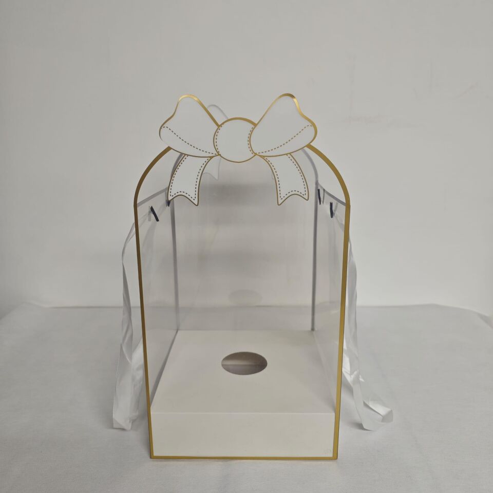 GÜL KUTUSU ASETATLI 21.5*21.5*41 BEYAZ