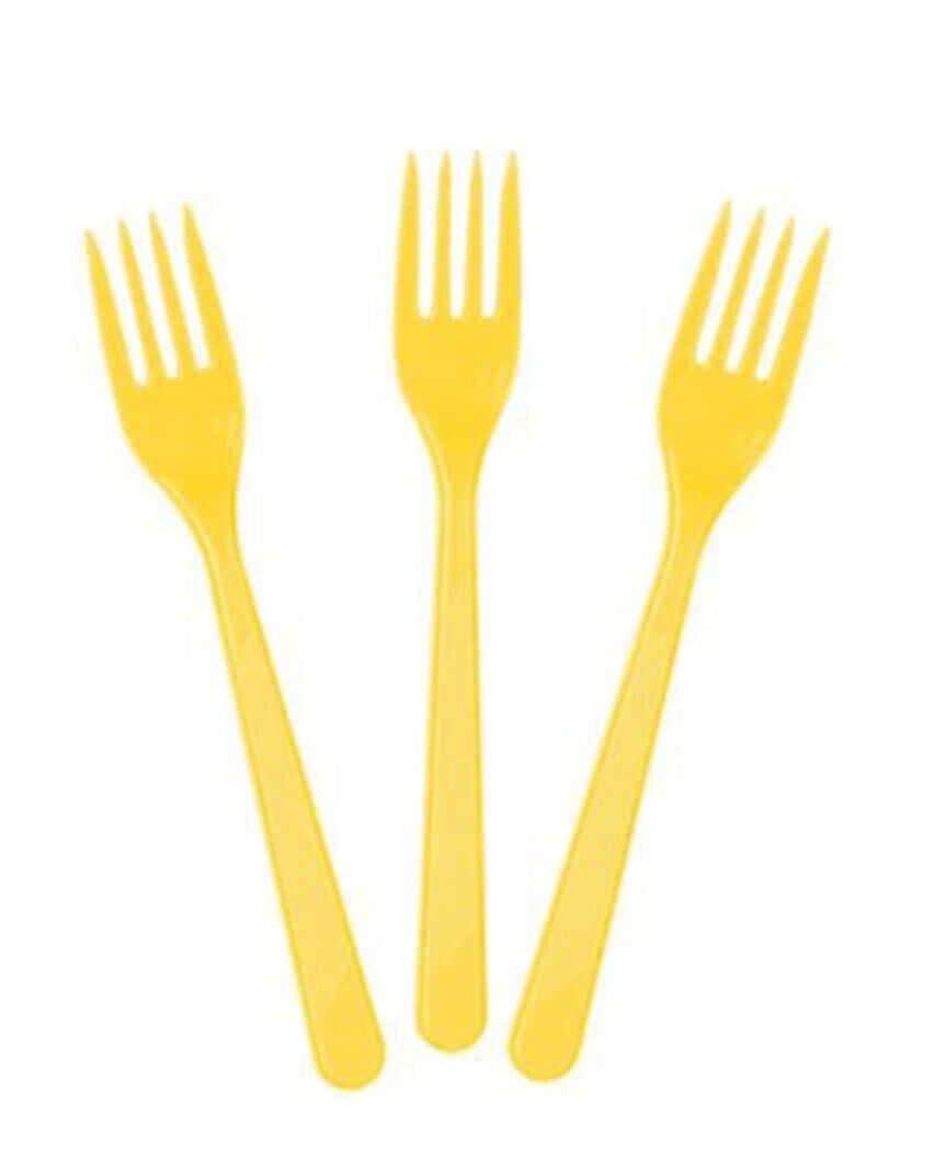 ÇATAL PLASTİK RENKLİ 25'Lİ SARI