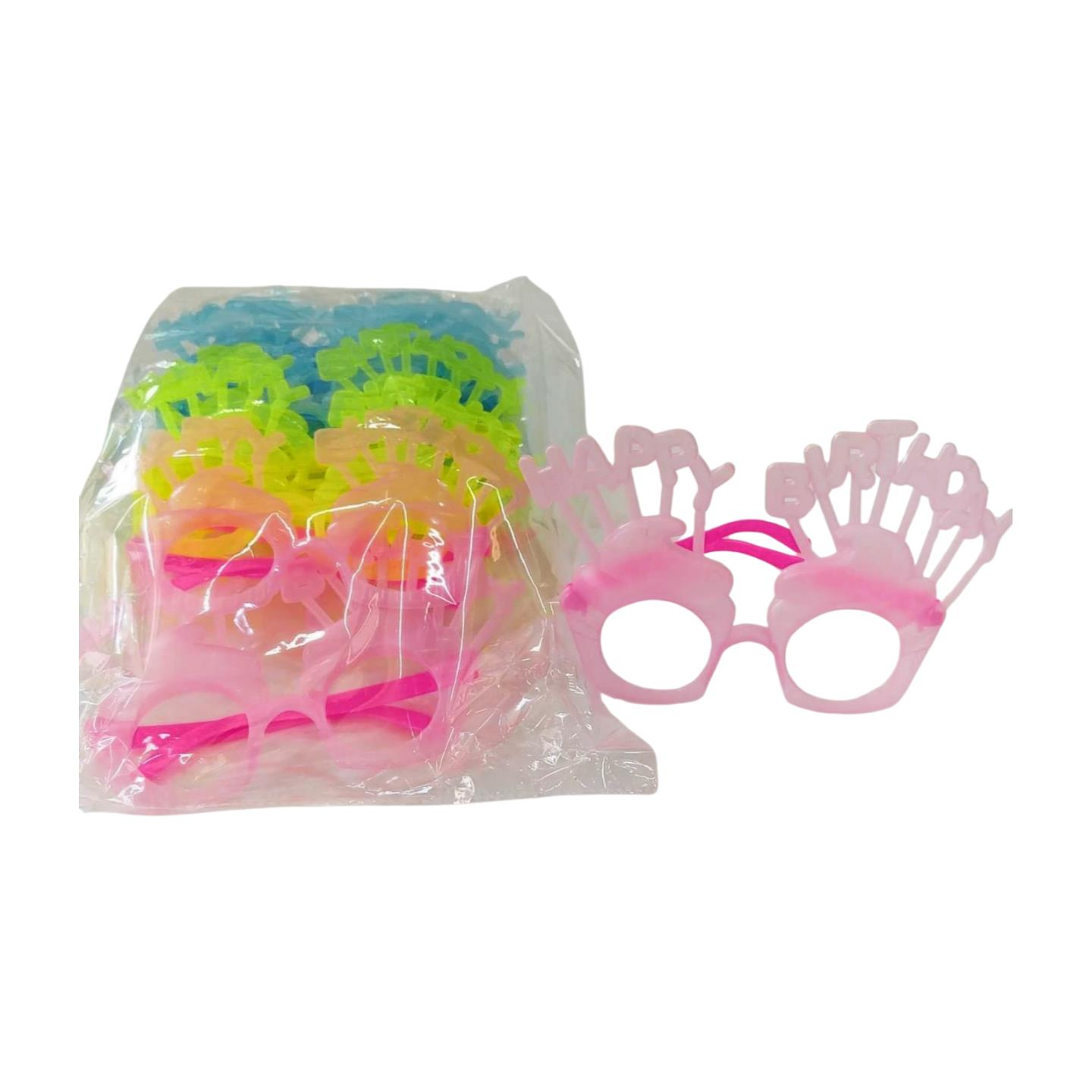 GÖZLÜK MAKARON CUPCAKE HAPPY BIRTHDAY 12 Lİ