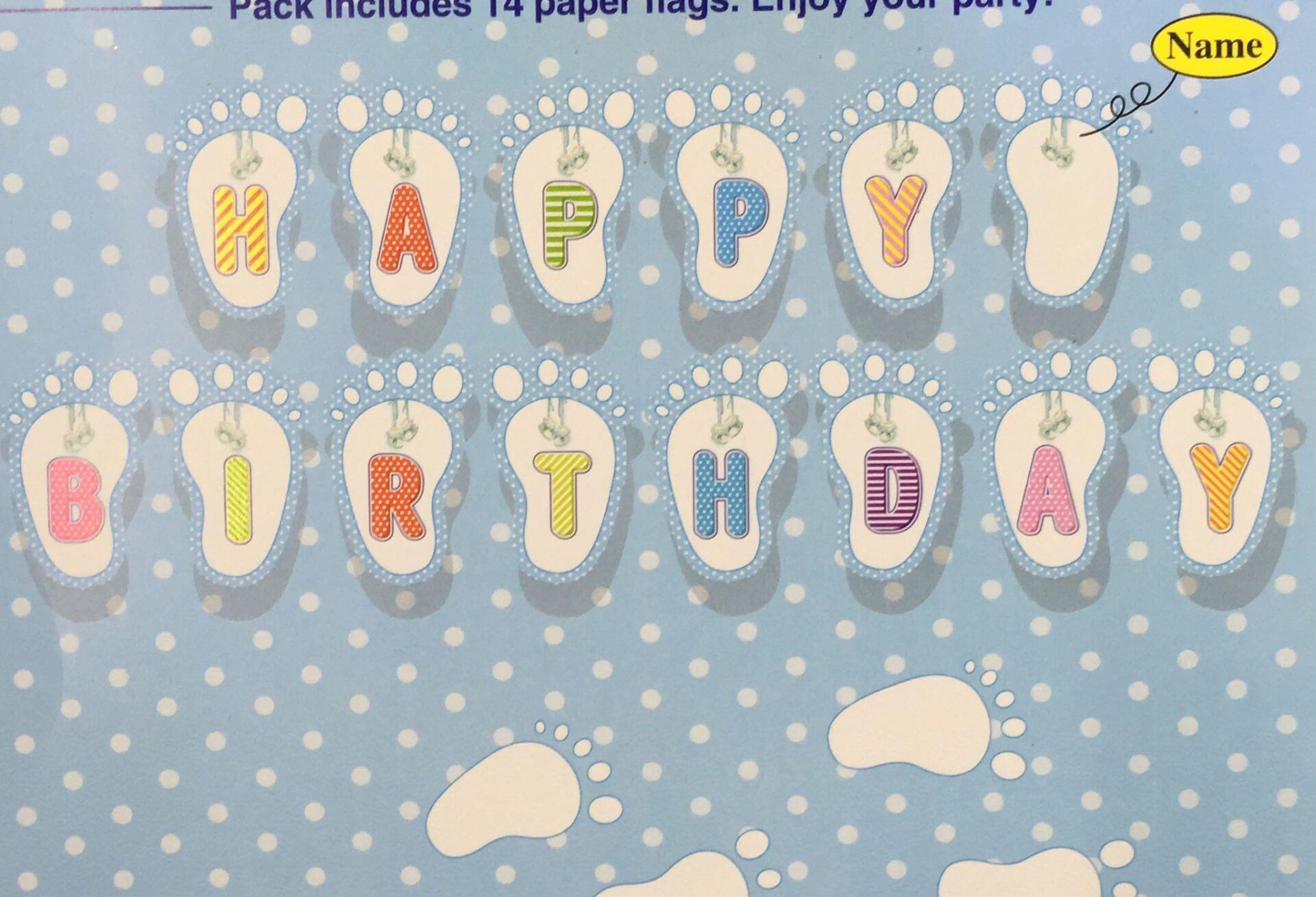 OYNAR KARTON YAZI HAPPY BIRTHDAY AYAKLI MAVİ