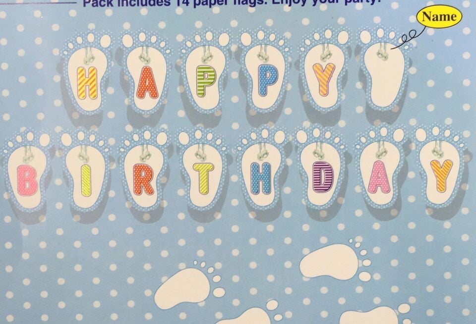 OYNAR KARTON YAZI HAPPY BIRTHDAY AYAKLI MAVİ