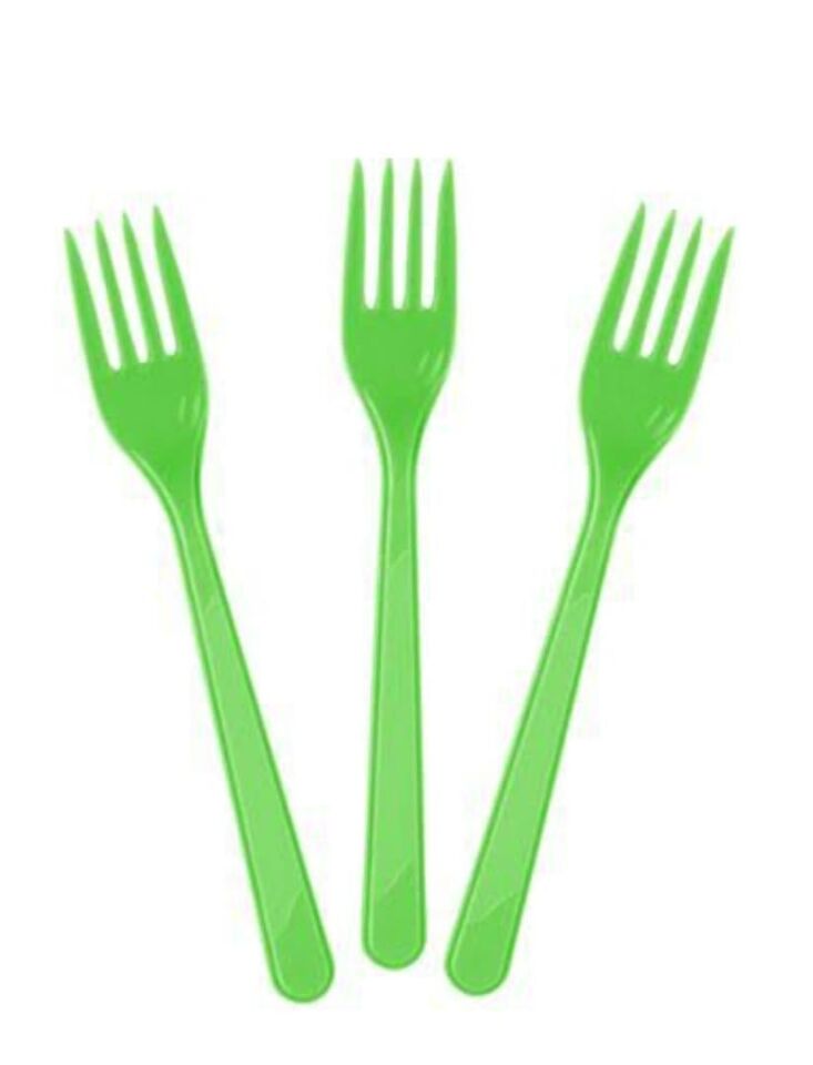 ÇATAL PLASTİK RENKLİ 25'Lİ YEŞİL