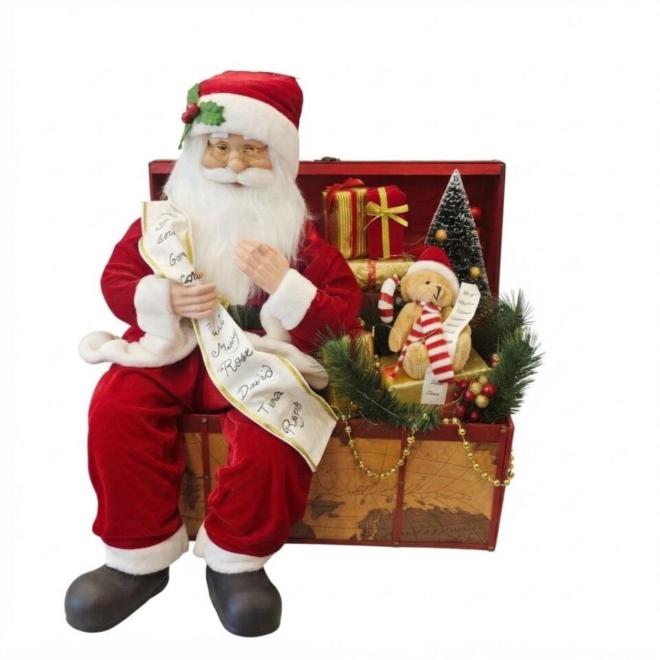 NOEL BABA HEDİYE SANDIKLI 70CM