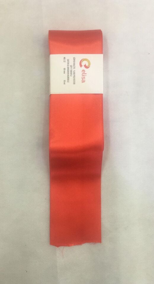 KURDELE SATEN KIRMIZI 10 MT 6 CM