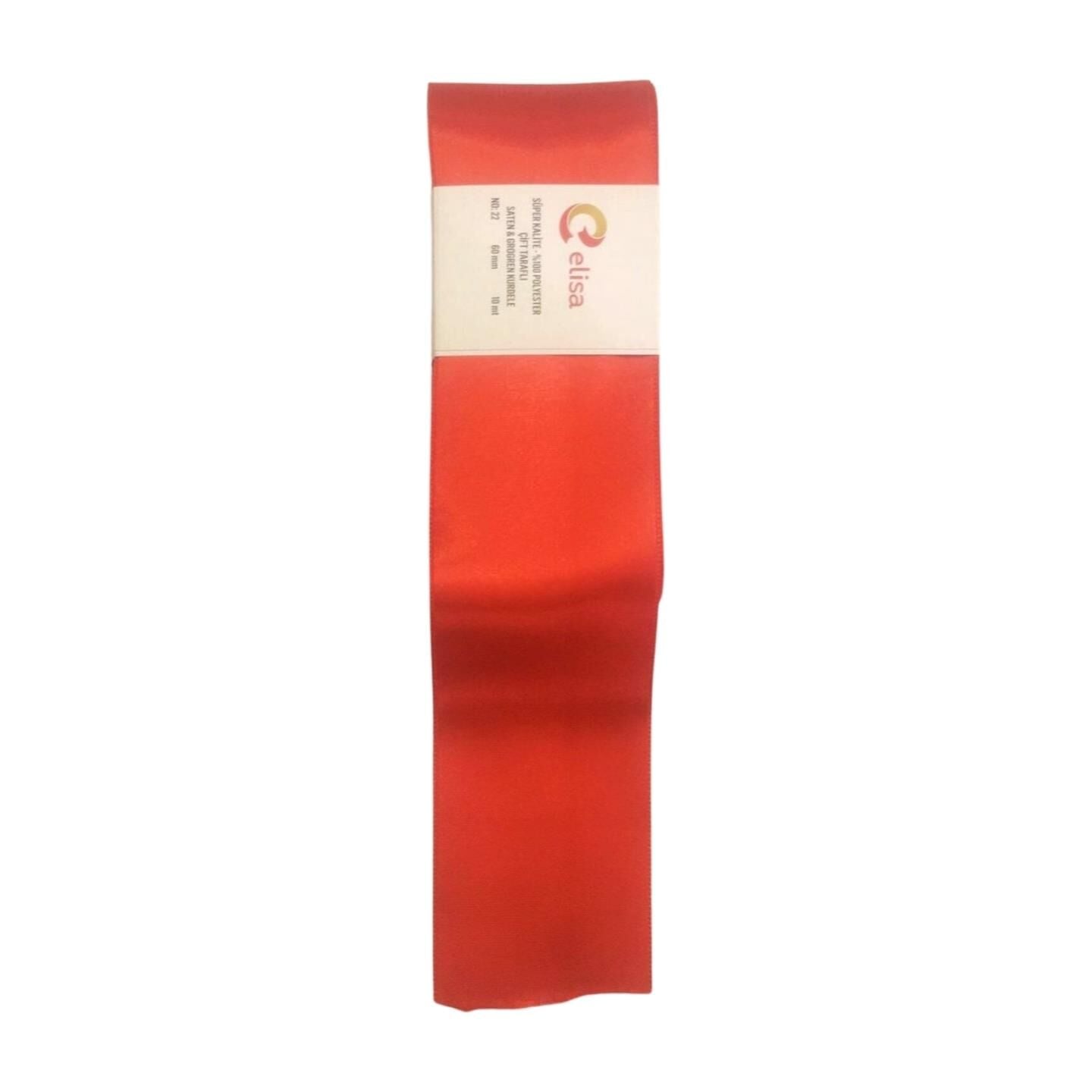 KURDELE SATEN KIRMIZI 10 MT 6 CM