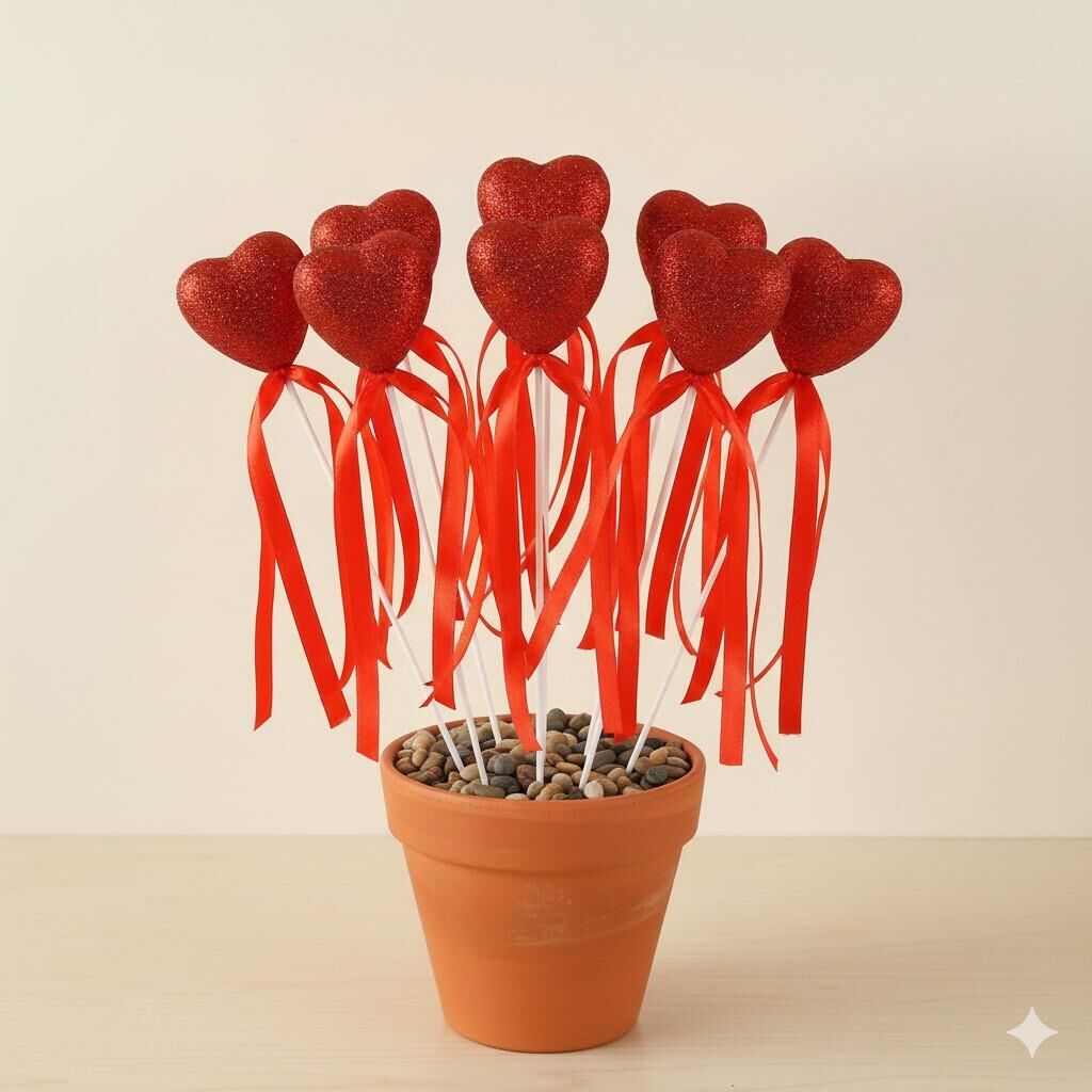 ÇUBUKLU STRAFOR KALP FLOKLU 6 LI BÜYÜK