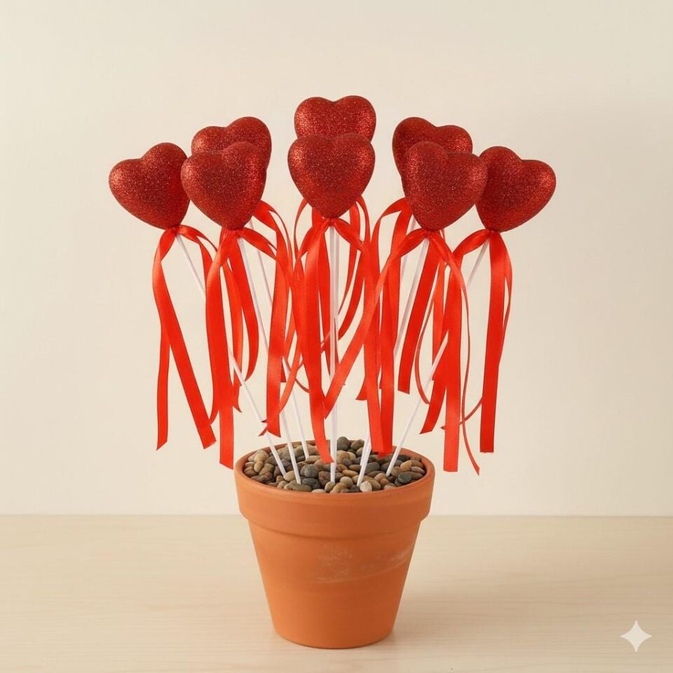 ÇUBUKLU STRAFOR KALP FLOKLU 6 LI BÜYÜK