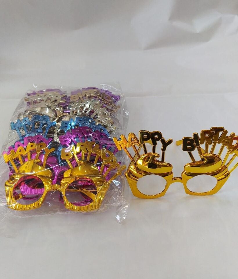 GÖZLÜK METALİK CUPCAKE HAPPY BRITHDAY 12 Lİ