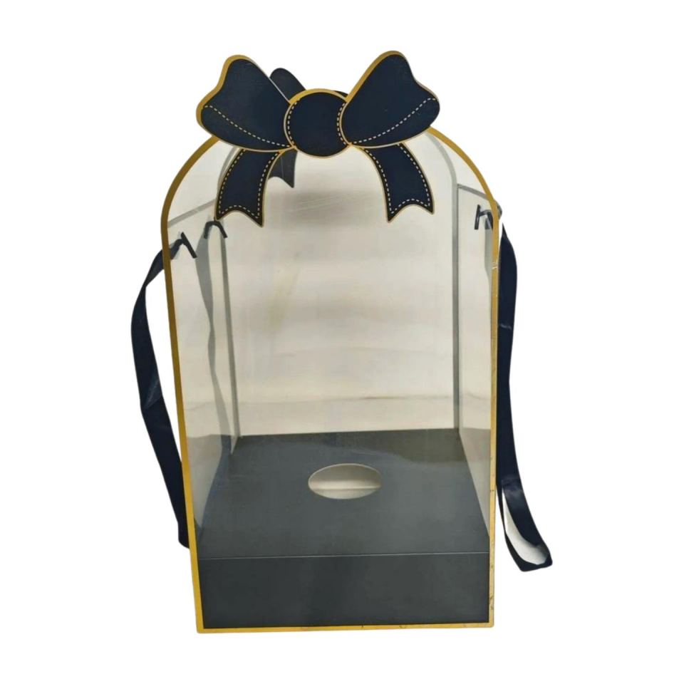 GÜL KUTUSU ASETATLI 21.5*21.5*41 SİYAH