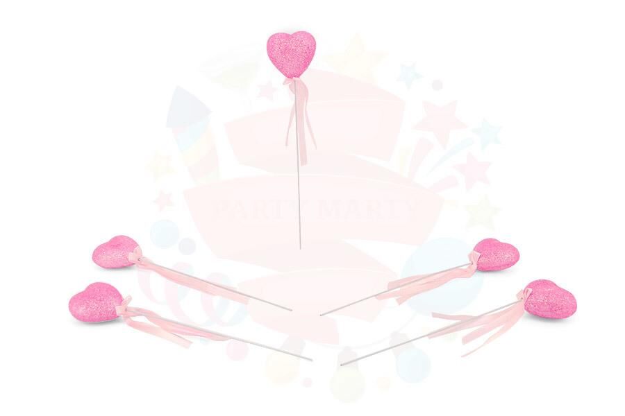 ÇUBUKLU STRAFOR KALP SİMLİ 12 Lİ ORTA PEMBE