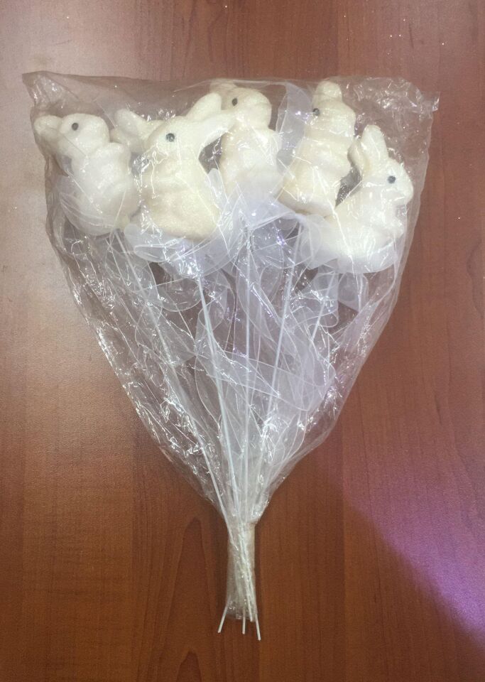 ÇUBUKLU STRAFOR TAVŞAN 6 LI BEYAZ