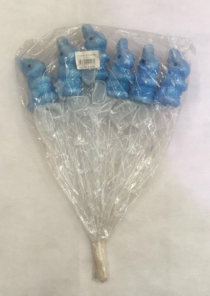 ÇUBUKLU STRAFOR TAVŞAN 6 LI MAVİ