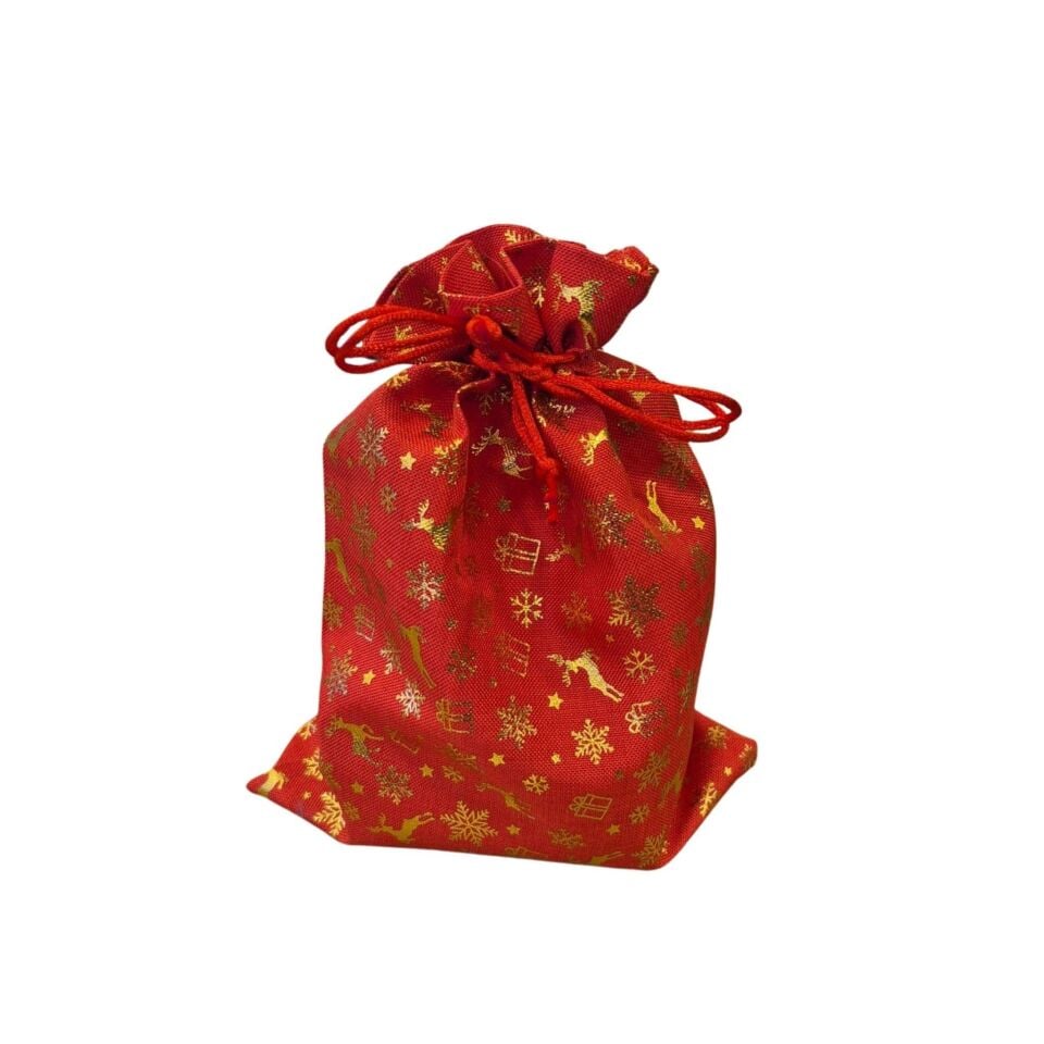 SATEN KESE YILBAŞI MOTİFLİ 20*30 CM KIRMIZI  12 Lİ