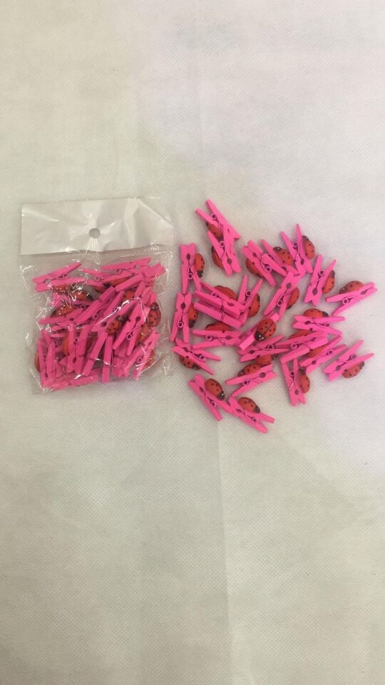 MANDAL RENKLİ UĞUR BÖCEKLİ 25 Lİ FUŞYA
