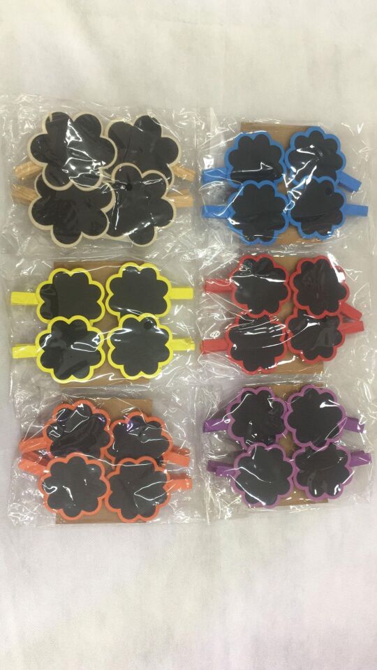 MANDAL BOŞ KARA TAHTA ÇİÇEK 4 LÜ RENKLİ