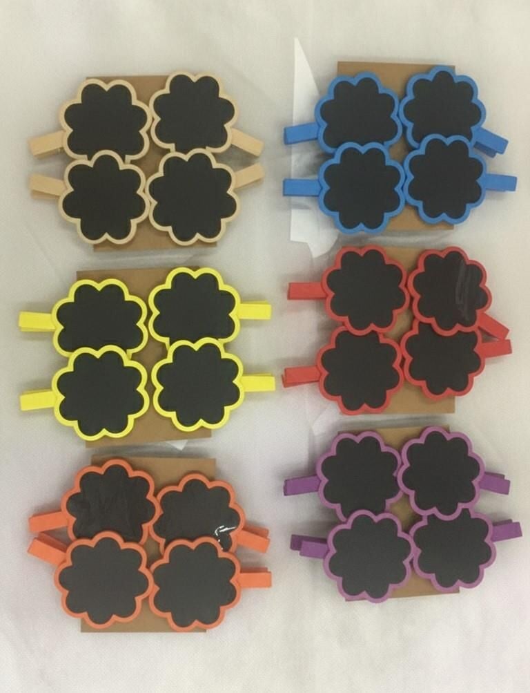 MANDAL BOŞ KARA TAHTA ÇİÇEK 4 LÜ RENKLİ