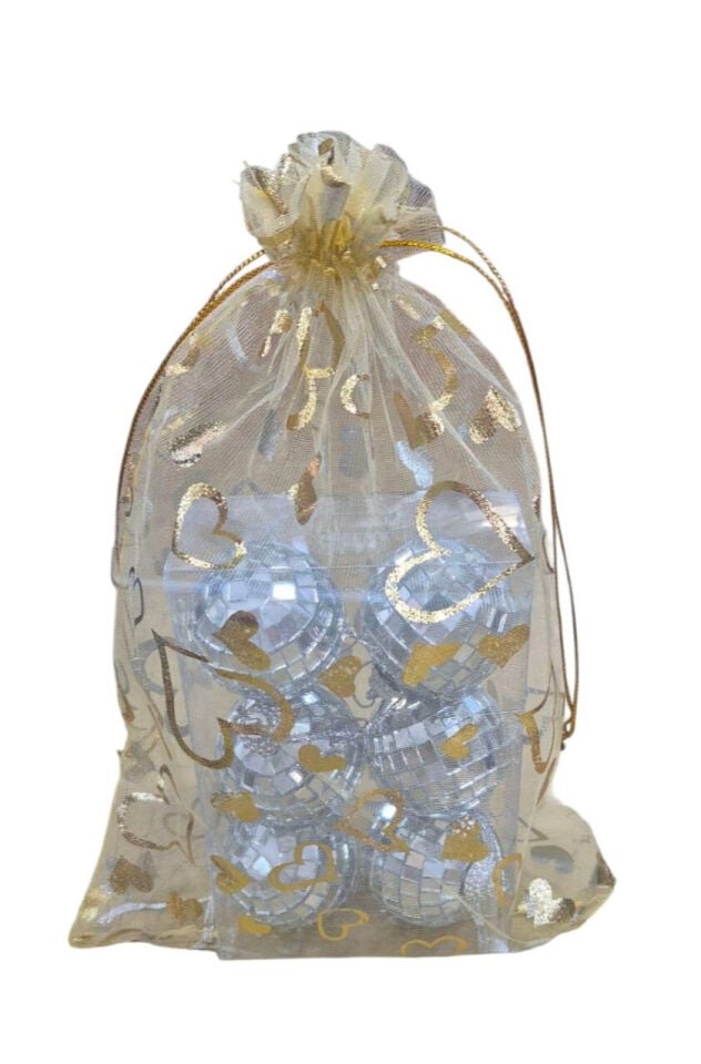 TÜL KESE SİMLİ DESENLİ ALTIN17*23 CM 100 LÜ