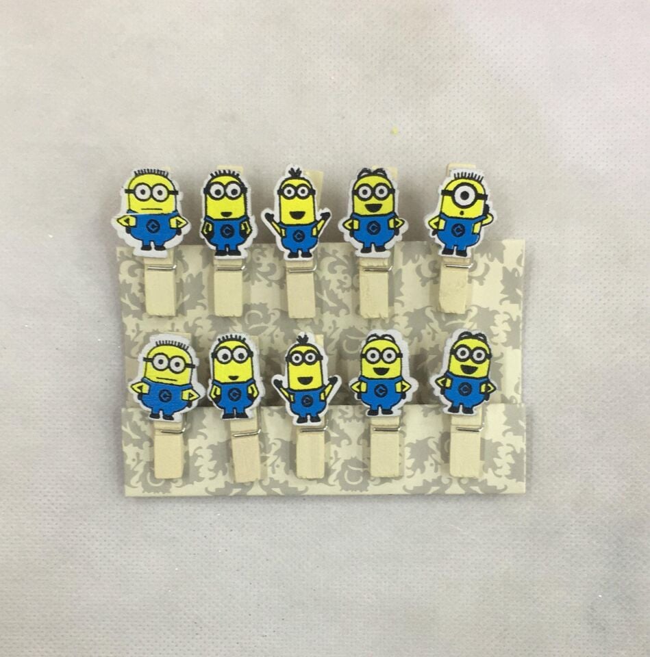 MANDAL TAHTA MINION FİGÜRLÜ 10LU